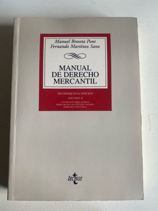 Manual de Derecho Mercantil/ Commercial Law Man...