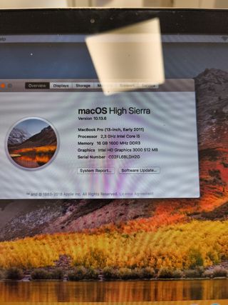 MacBook Pro 2011 16GB RAM Plata