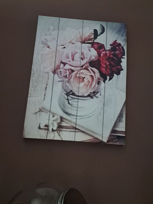 Lote 2 cuadros flores. 40x30cm.