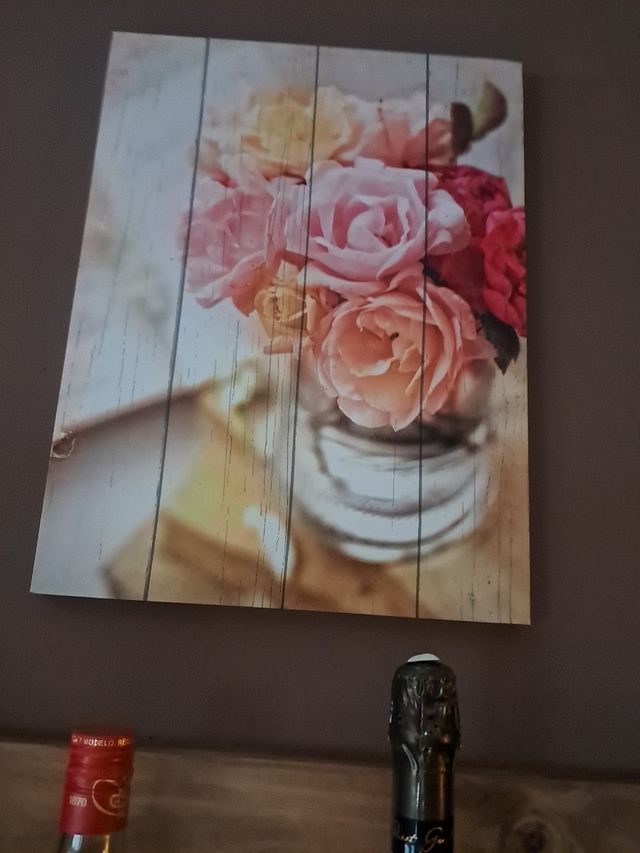 Lote 2 cuadros flores. 40x30cm.