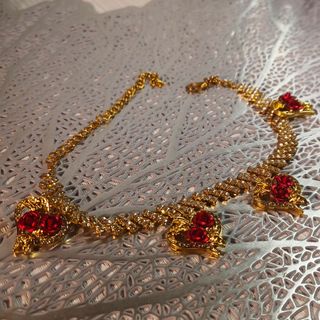 Tobillera cobre metalizado oro y rojo