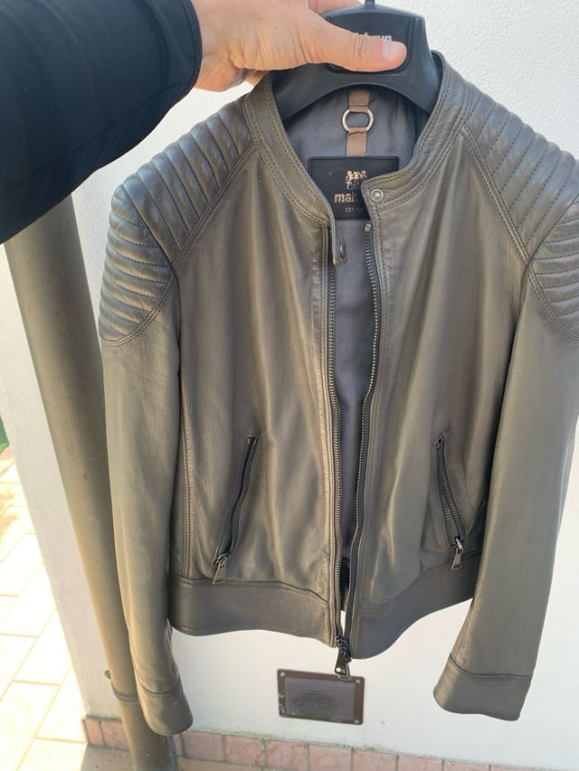 Giubbotto in pelle Mabrun grigio donna