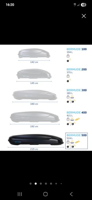 Cofre de techo Bermude 500 Norauto