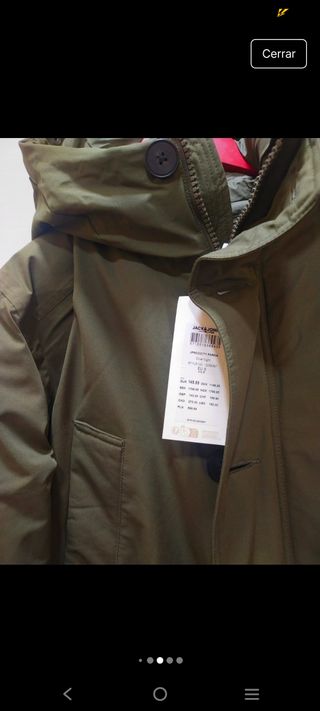 Parka Jack & Jones Talla S Verde Militar Nueva