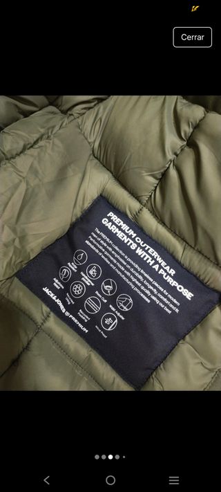 Parka Jack & Jones Talla S Verde Militar Nueva