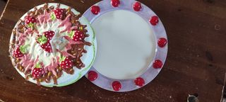 Tortiera in ceramica decorata