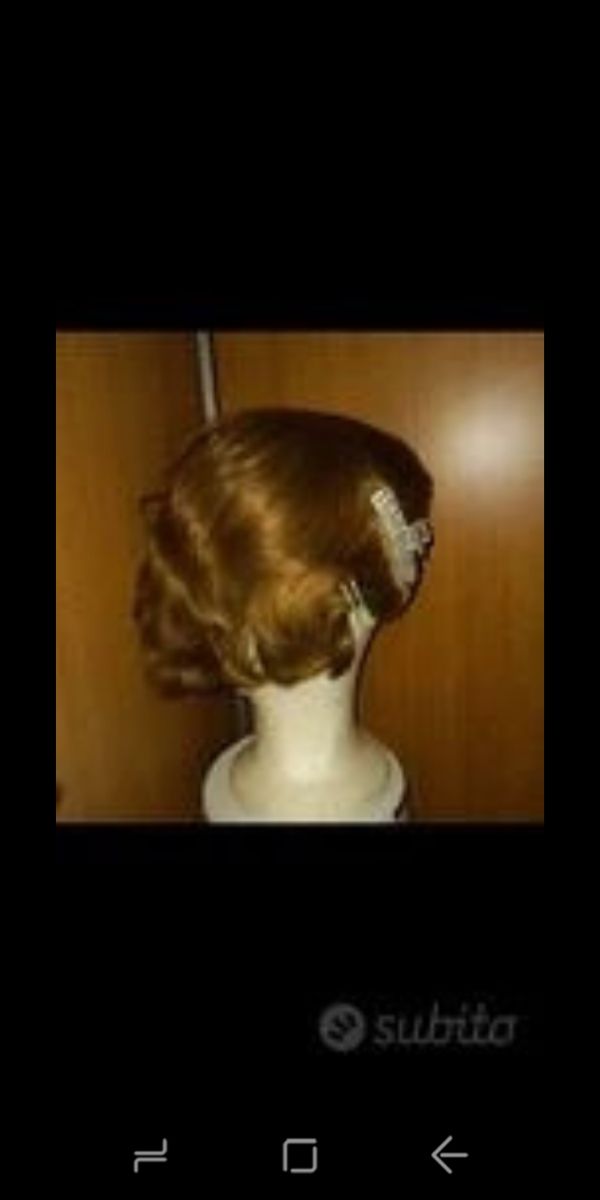 Parrucca capelli naturali castano ramato