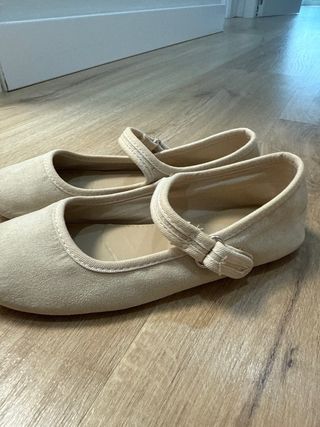 Manoletinas bailarina beige talla 33