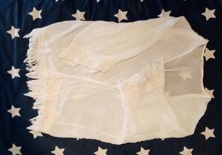 Blusa gasa manga corta mujer