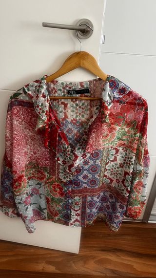 Blusa Zara Estampada Multicolor