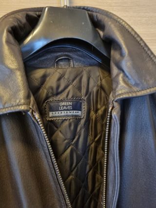 Giacca in pelle GREEN LEAVES nera