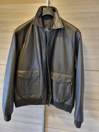 Giacca in pelle GREEN LEAVES nera