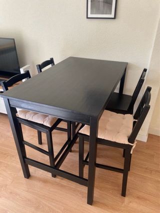 Mesa alta comedor madera negra