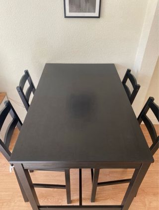 Mesa alta comedor madera negra