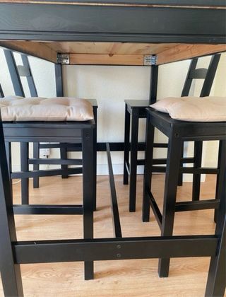 Mesa alta comedor madera negra