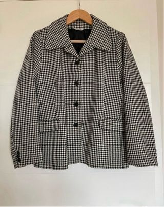 Blazer pata de gallo blanco y negro