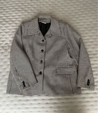 Blazer pata de gallo blanco y negro