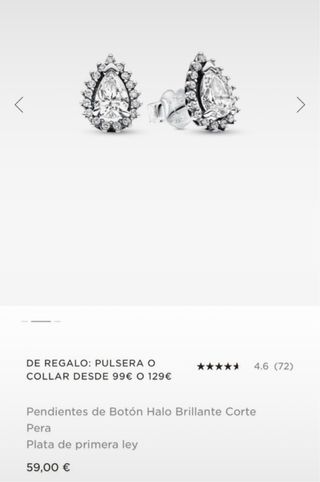 Pendientes Pandora Plata Corazón Circonitas