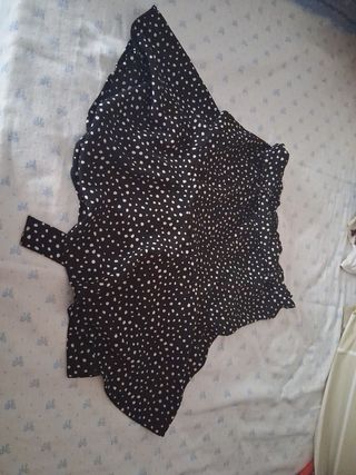 Falda pantalón negra lunares blancos