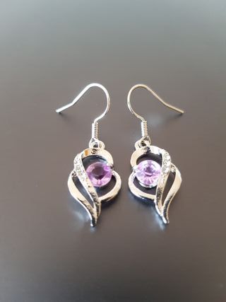 Pendientes de Corazón Ganchos de Plata de Ley 925