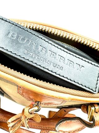 Bolso Burberry Cuero y Lona Check