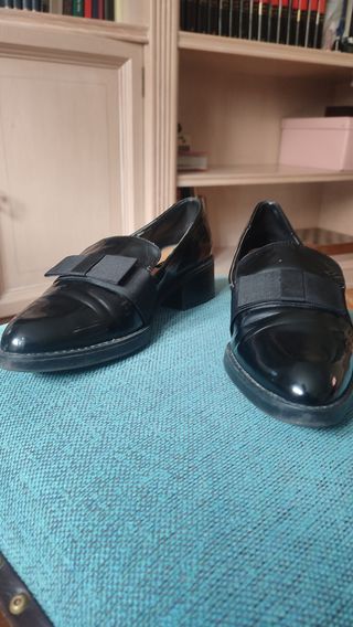 Zapatos Zara Negros Brillantes Mujer Talla 38