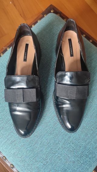 Zapatos Zara Negros Brillantes Mujer Talla 38