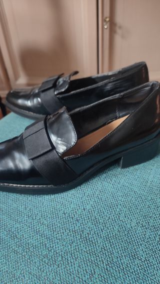 Zapatos Zara Negros Brillantes Mujer Talla 38