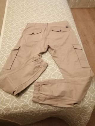 Pantalones cargo Jack & Jones beige T.32-34.