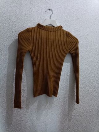 Jersey marrón de canalé