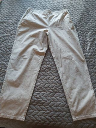 Pantaloni donna bianchi Tg 46/48 cotone elasticiz.