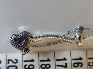 Pulsera de plata 925 con corazón y circonitas