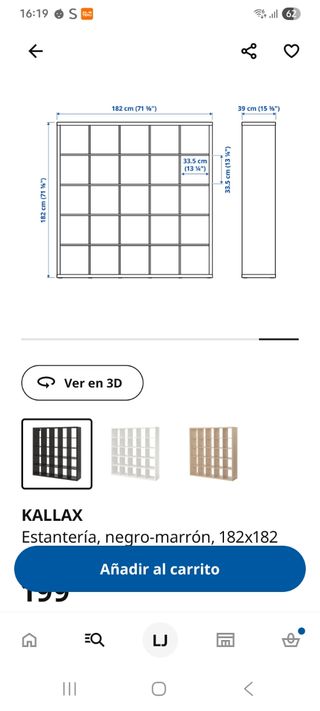 Estantería Kallax Negra Madera y accesorios 