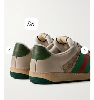 Zapatillas Gucci Beige y Verde