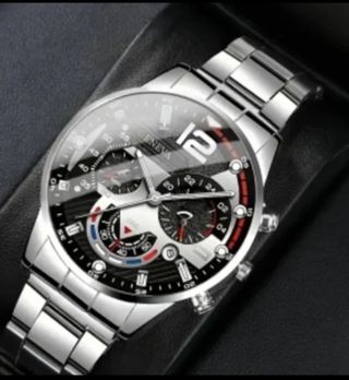 Reloj Geneva Acero Elegante Hombre Plateado