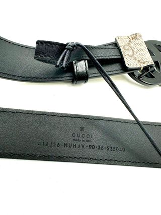 Cinturón Gucci GG Negro y Beige