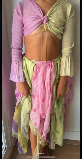 Traje danza del vientre niña hecho a mano T 8/10