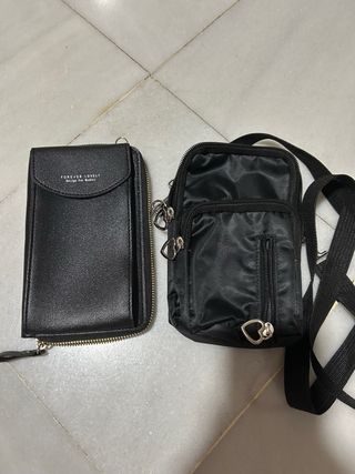 Lote 2 bolsos bandolera negros