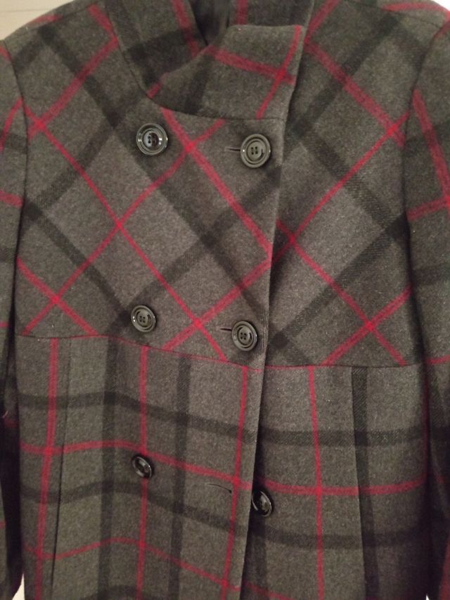 Cappotto donna a quadri grigio e rosso taglia 44