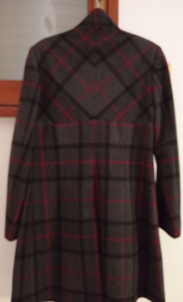 Cappotto donna a quadri grigio e rosso taglia 44