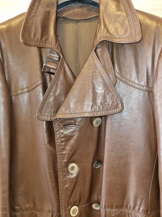 Trench in vera pelle vintage made in Italy