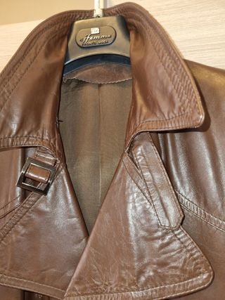 Trench in vera pelle vintage made in Italy