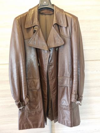 Trench in vera pelle vintage made in Italy