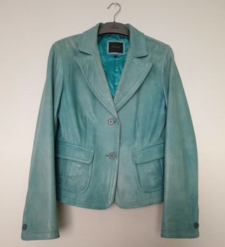Cazadora cuero azul turquesa EAST WEAR