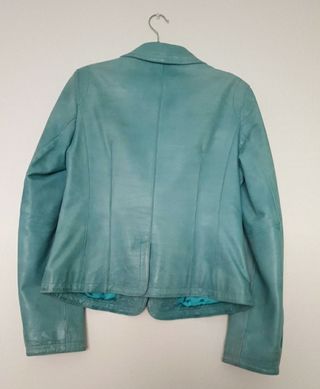 Cazadora cuero azul turquesa EAST WEAR