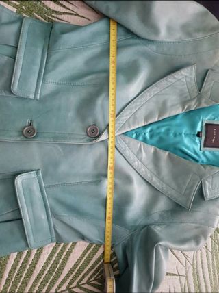 Cazadora cuero azul turquesa EAST WEAR