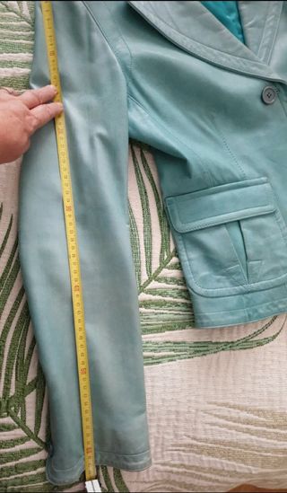 Cazadora cuero azul turquesa EAST WEAR