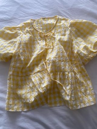Blusa Vichy amarilla talla única