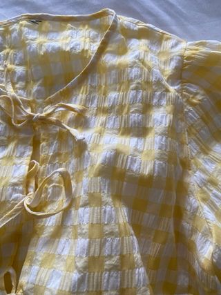 Blusa Vichy amarilla talla única