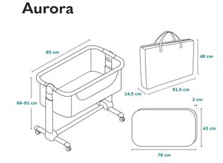 Cuna Lionelo Aurora 3 en 1 hasta 9 kg